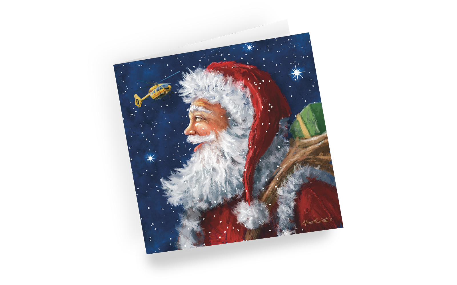 Christmas card - Father Christmas - left