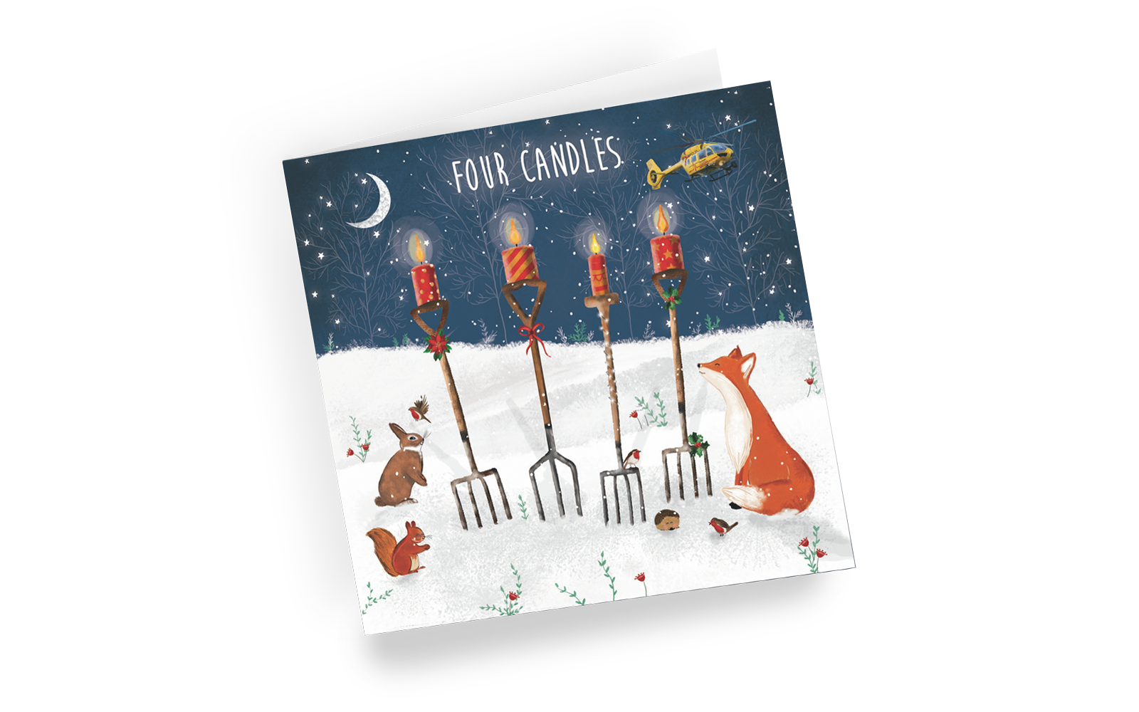 Christmas card - Four Candles - left