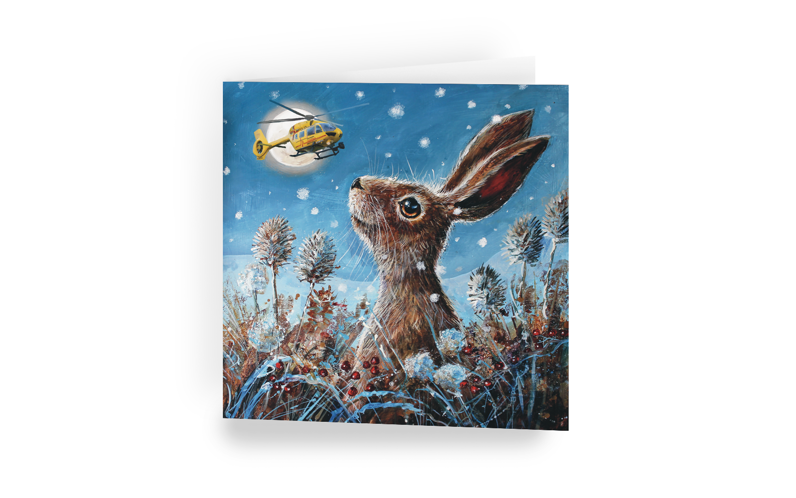 Christmas card - Moonlit Hare