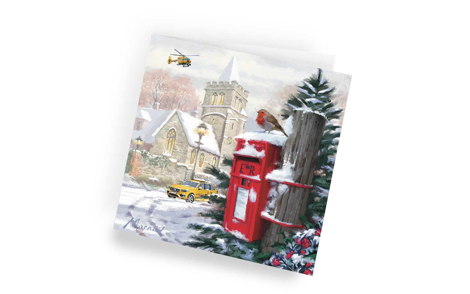 Christmas card - Snowy Village- right