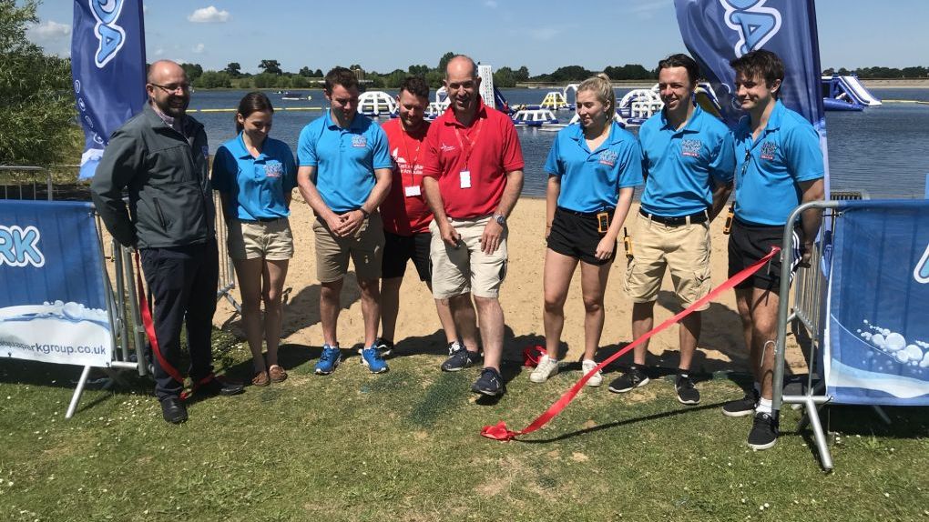 Cutting the ribbon