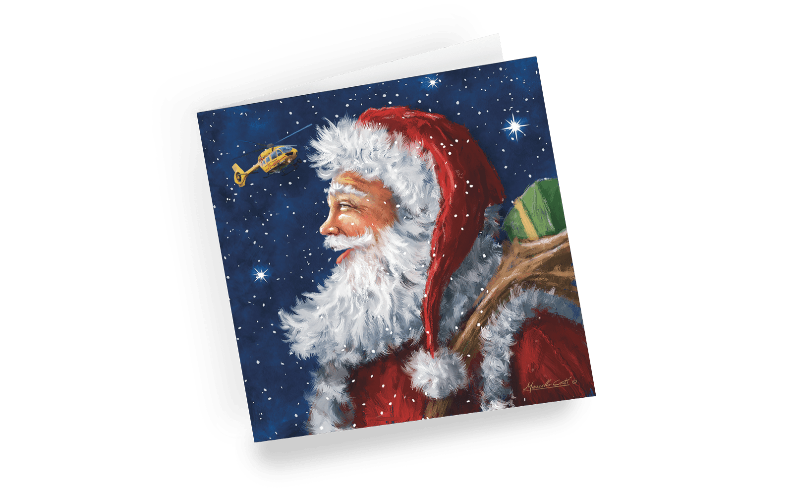 Christmas card - Father Christmas - left