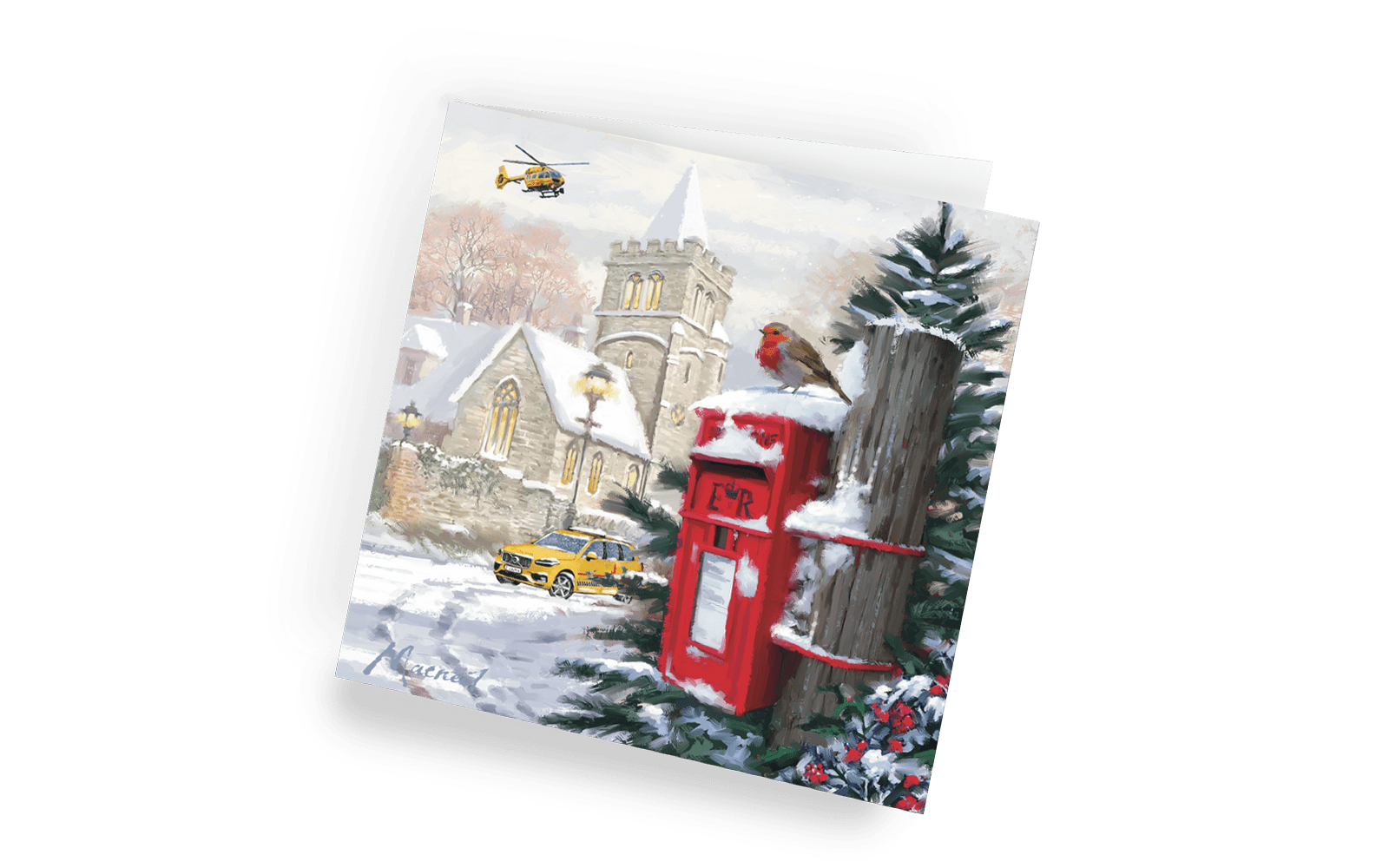 Christmas card - Snowy Village- right