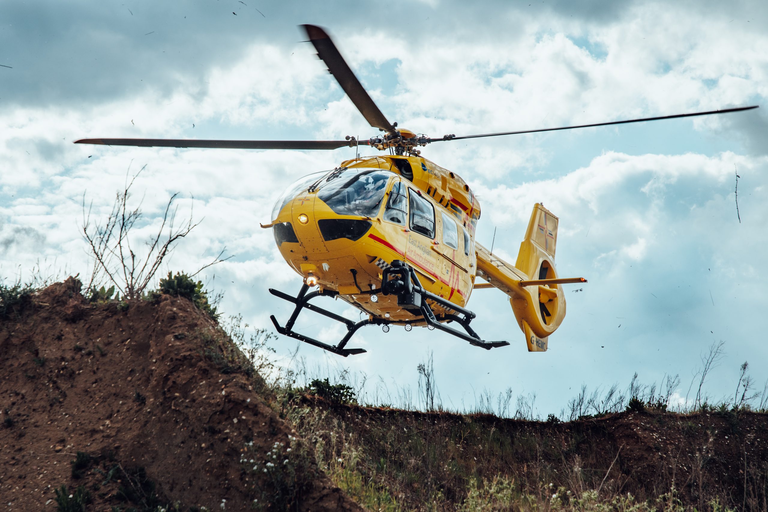 Heli landing on mud