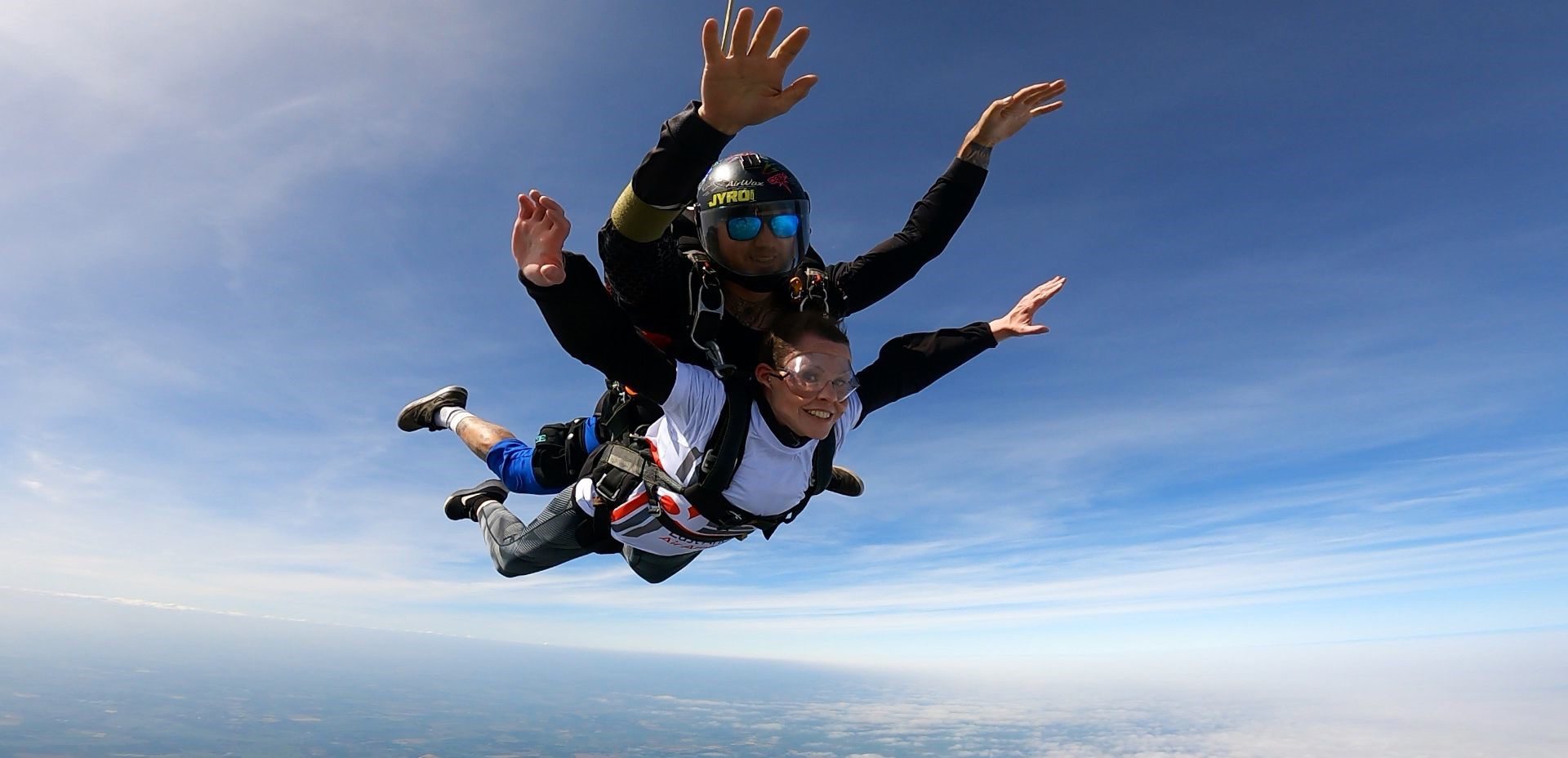 Lady doing big leap