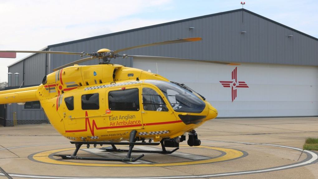 Anglia one on the new helipad for the first time