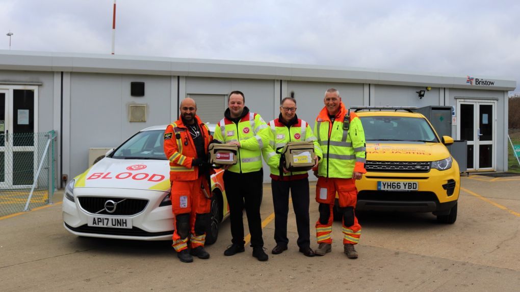 East Anglian Air Ambulance and Norfolk Blood Bikes work together to save Diss motorcyclist