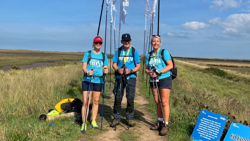 James and his friends embarking on the Trek 24 'memory mile'. 