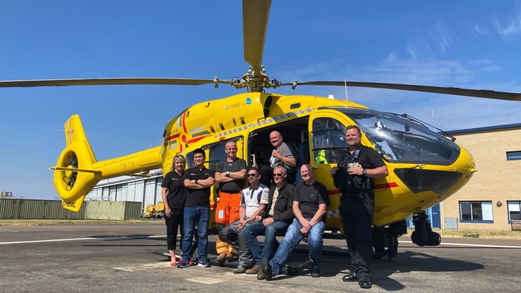 Keith and his friends with Anglia two and its crew