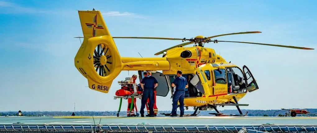 Crew on helipad