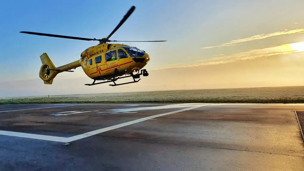 Helicopter taking off