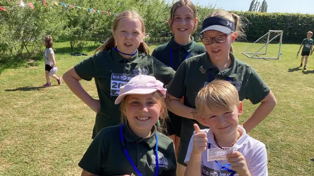 Primary school children after mini marathon