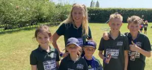 Primary school children after mini marathon