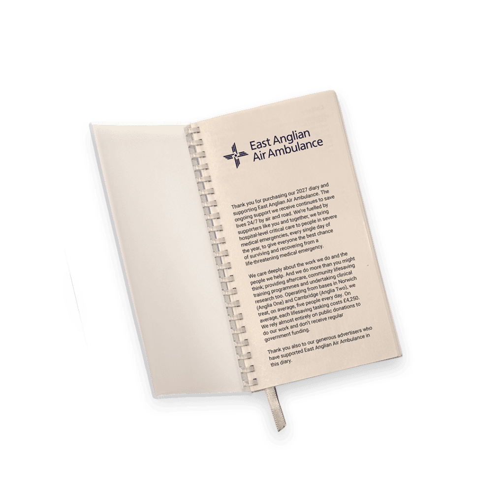 East Anglian Air Ambulance diary insert
