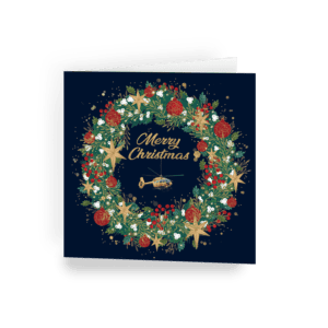 East Anglian Air Ambulance Heli Wreath Christmas card
