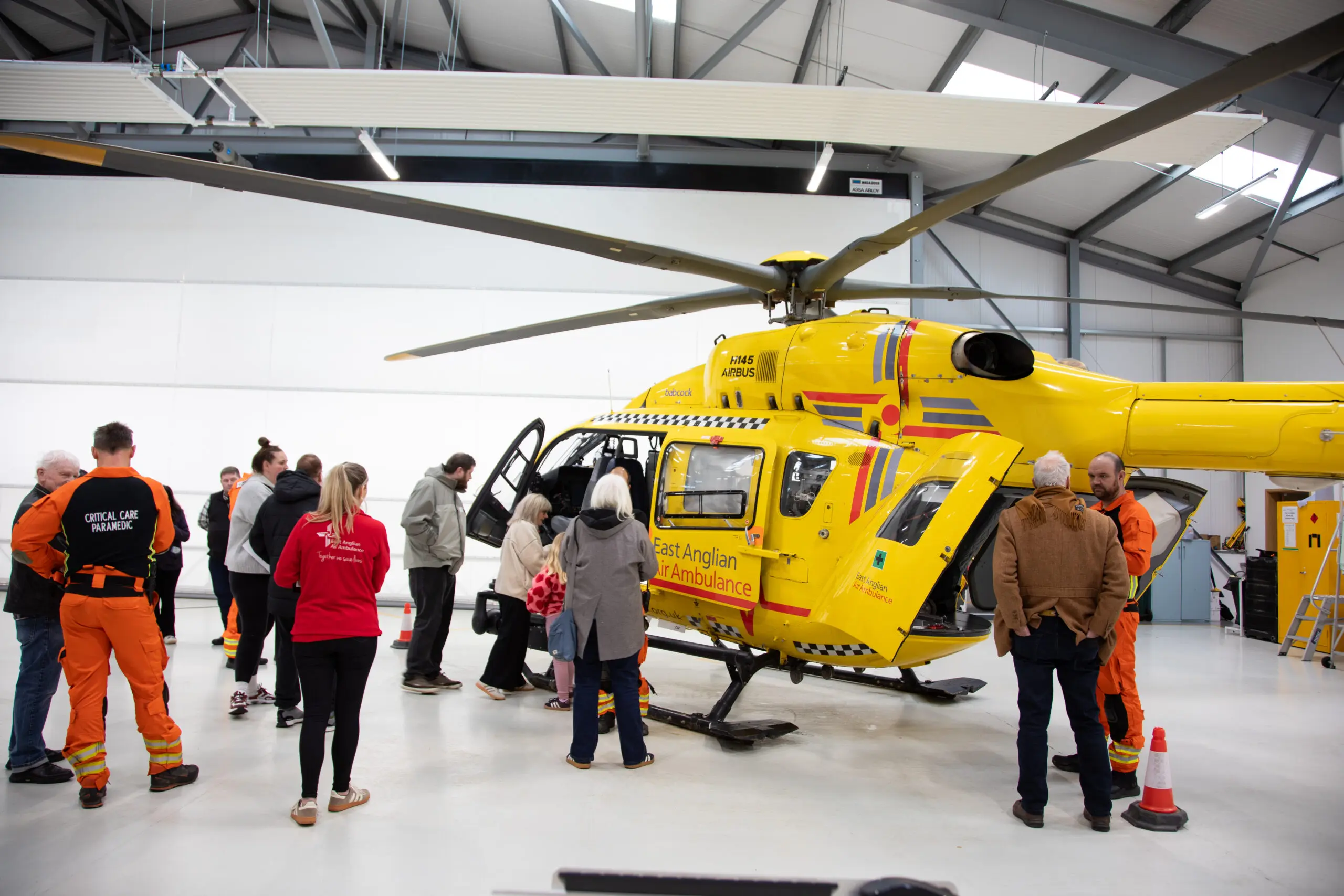 Helicopter in hanger on open day