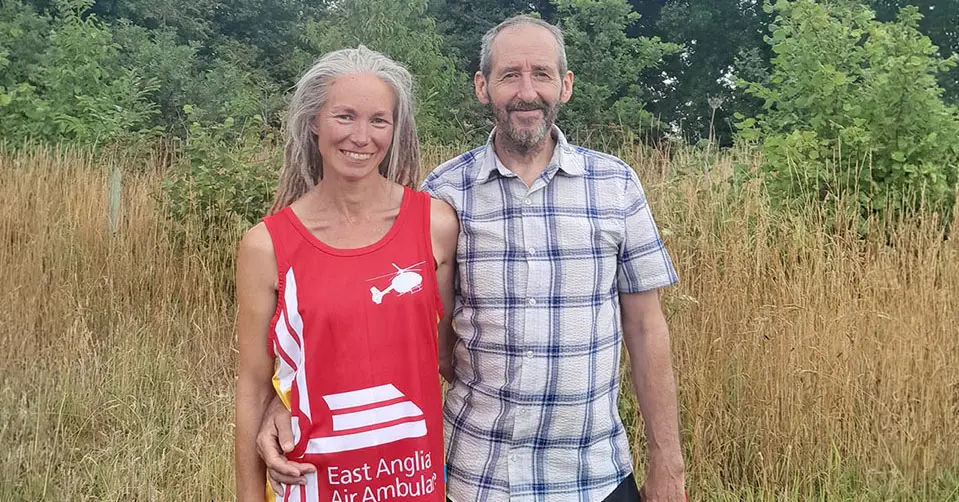 Sam and Grae, sam in EAAA running vest