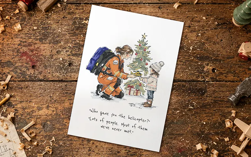 The illustrated postcard included with every letter