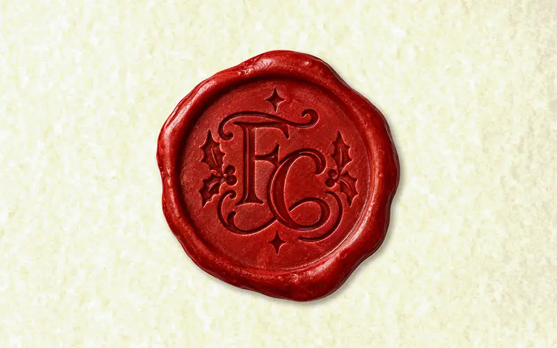 Close-up of the wax seal on a Father Christmas letter