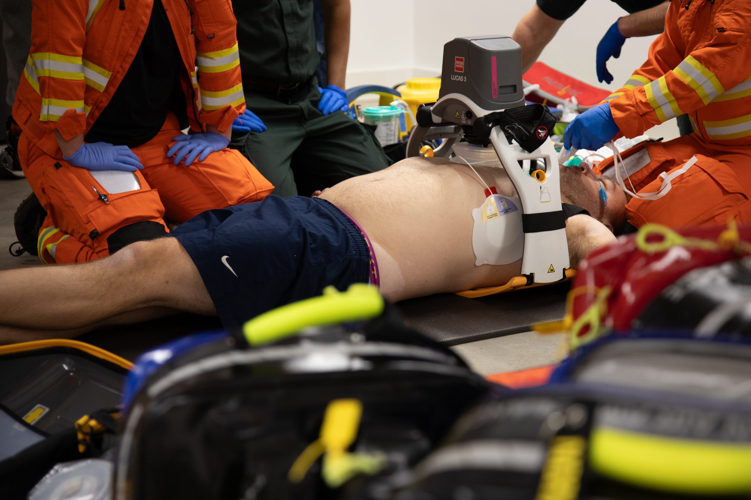 patient being treated wearing lucas device
