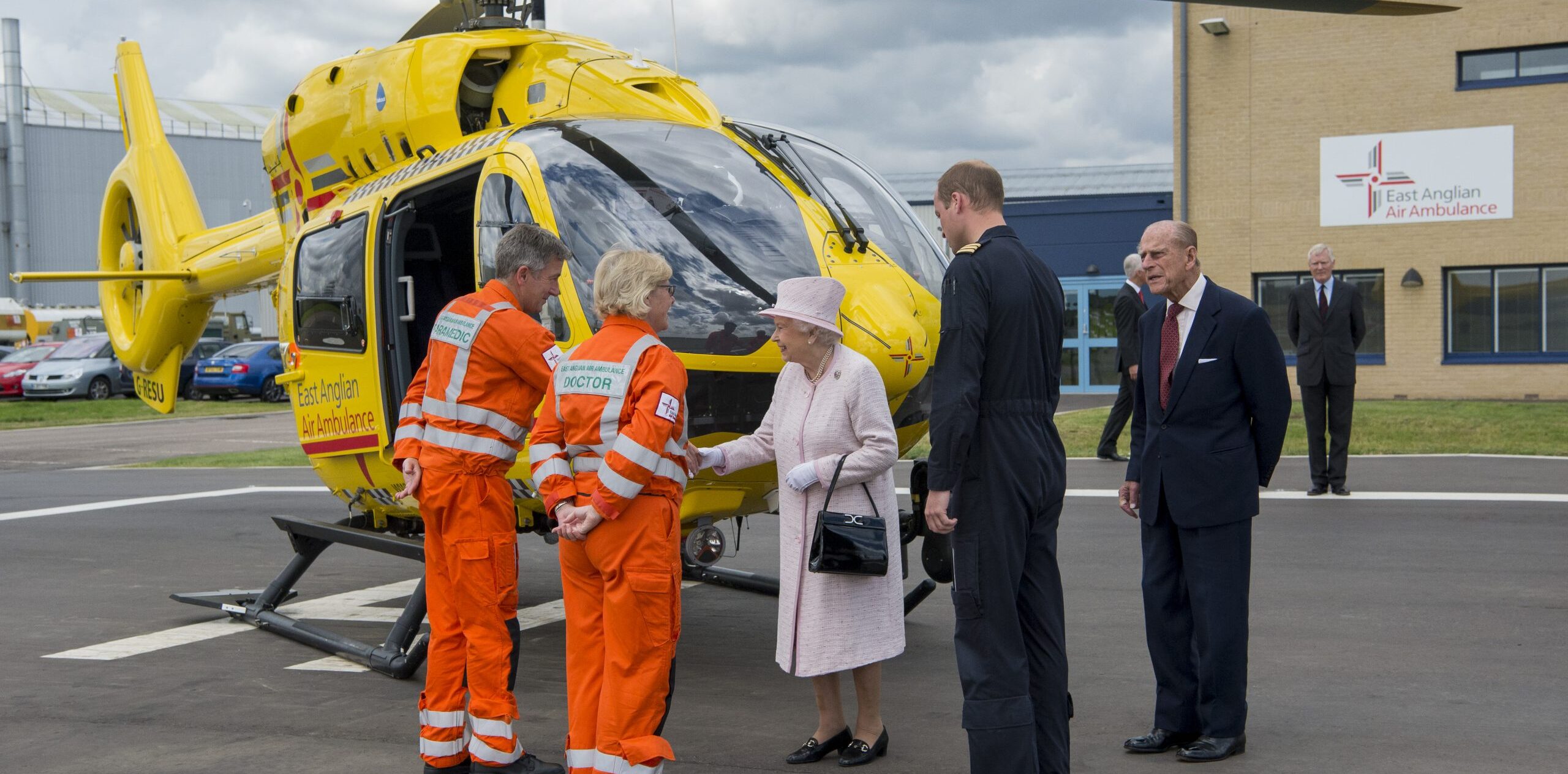 Paramedic Mark Milson with the queen and Duke of Edinburgh