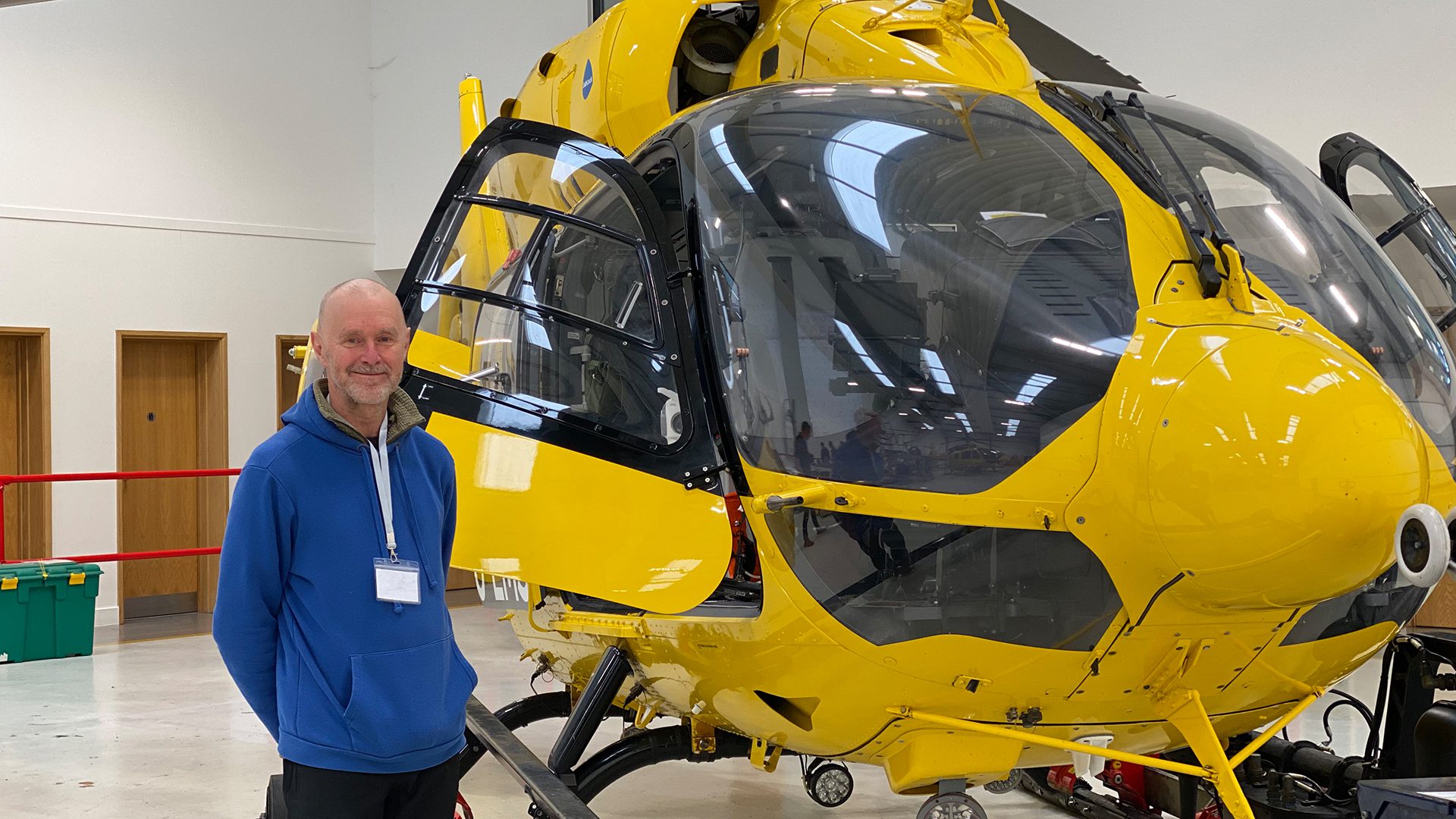Bill Bankes-Jones with Helicopter