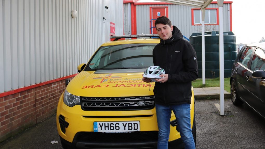 Haydn with cycle helmet