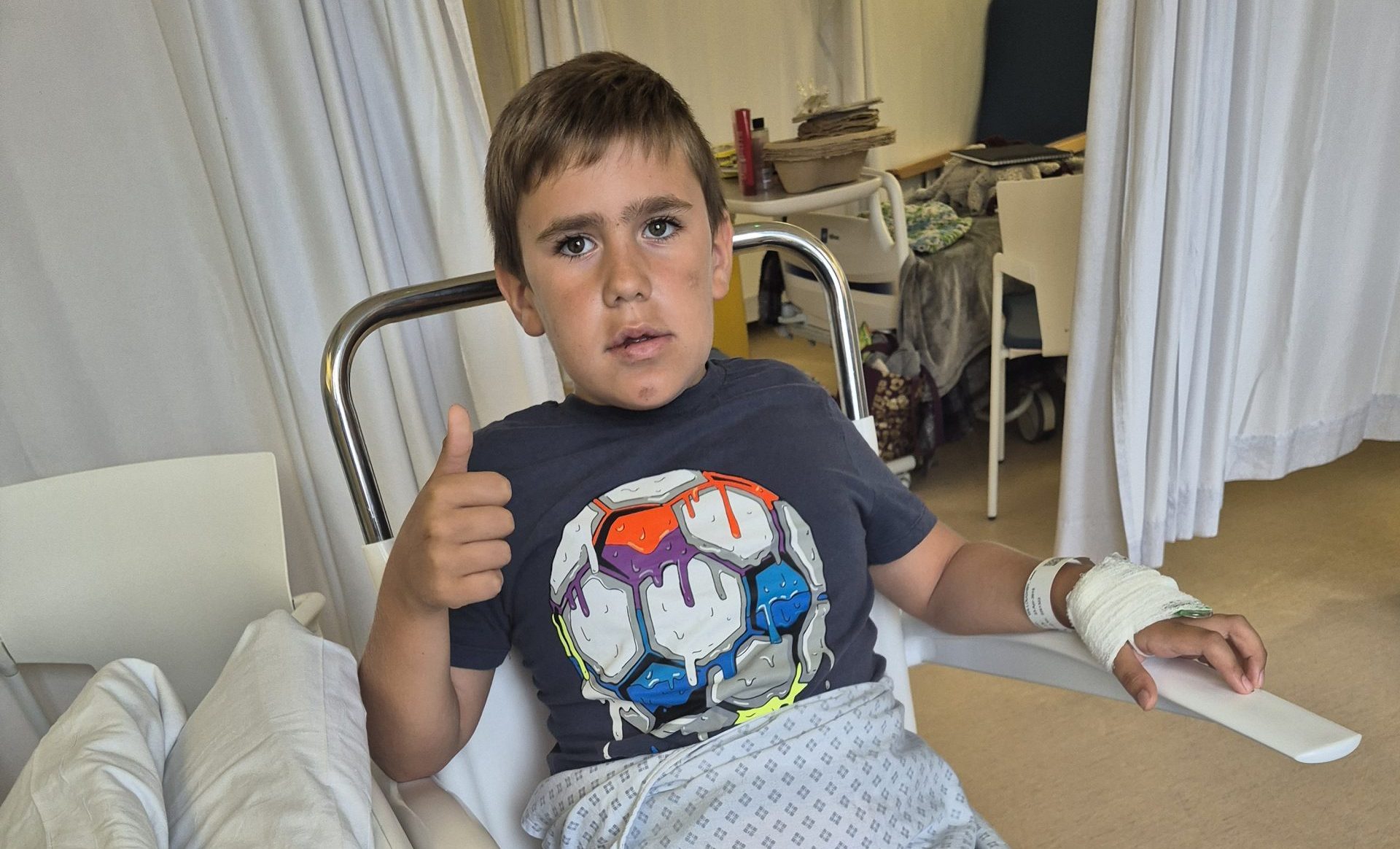 Isaac in hospital