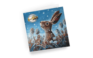 Christmas card - Moonlit Hare - left