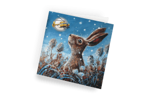 Christmas card - Moonlit Hare- right