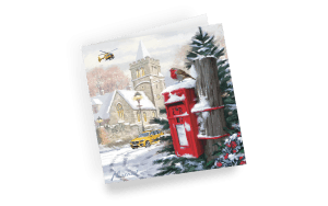 Christmas card - Snowy Village - left