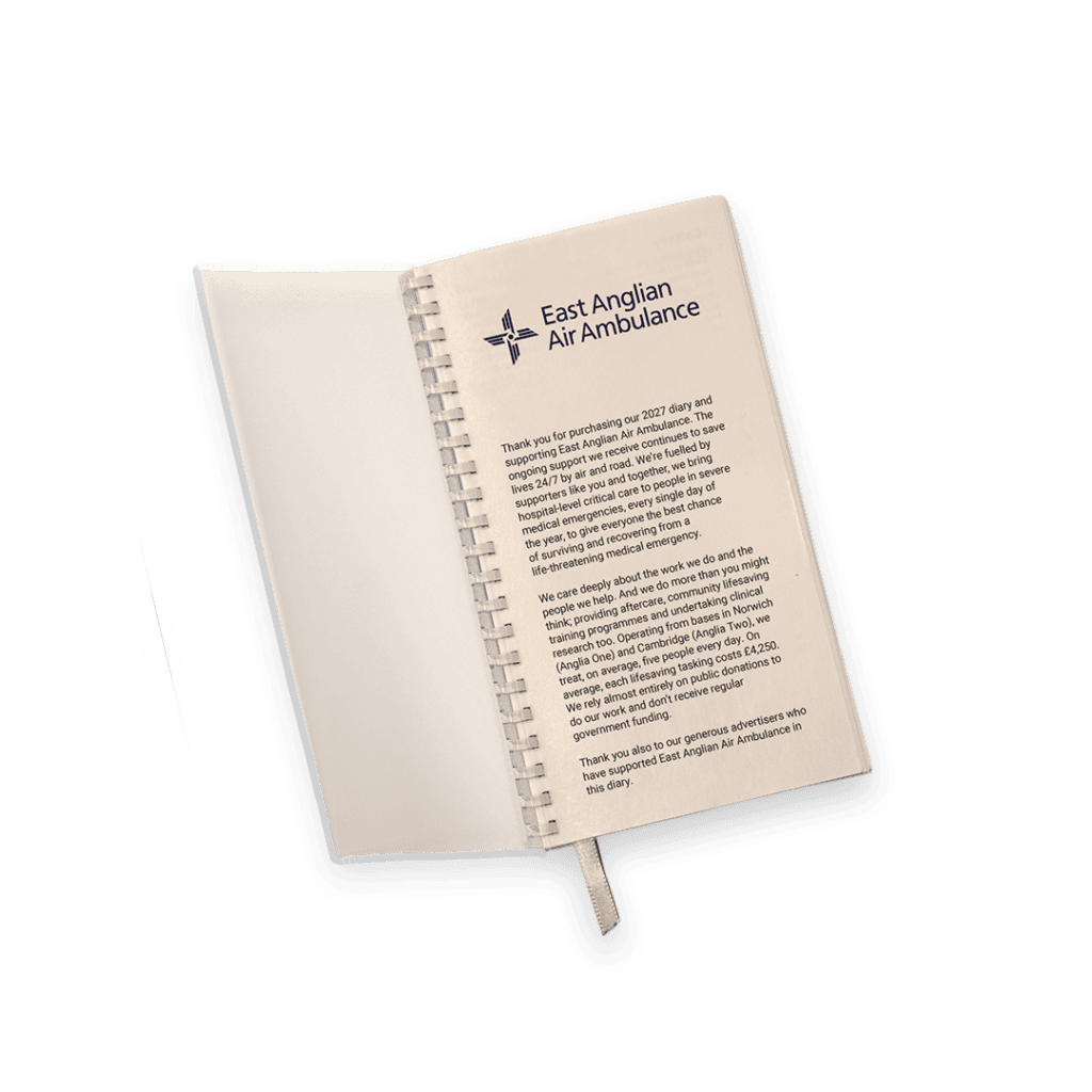East Anglian Air Ambulance diary insert