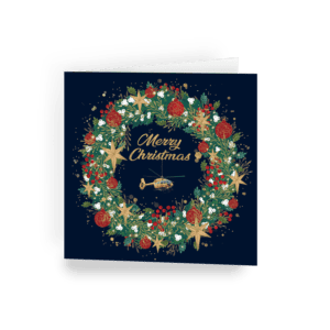 East Anglian Air Ambulance Heli Wreath Christmas card
